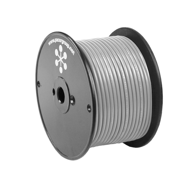 Primary Wire, Marine, 18 AWG, 1C C, Gray, PVC, Stranded, 600V, 100 ft.